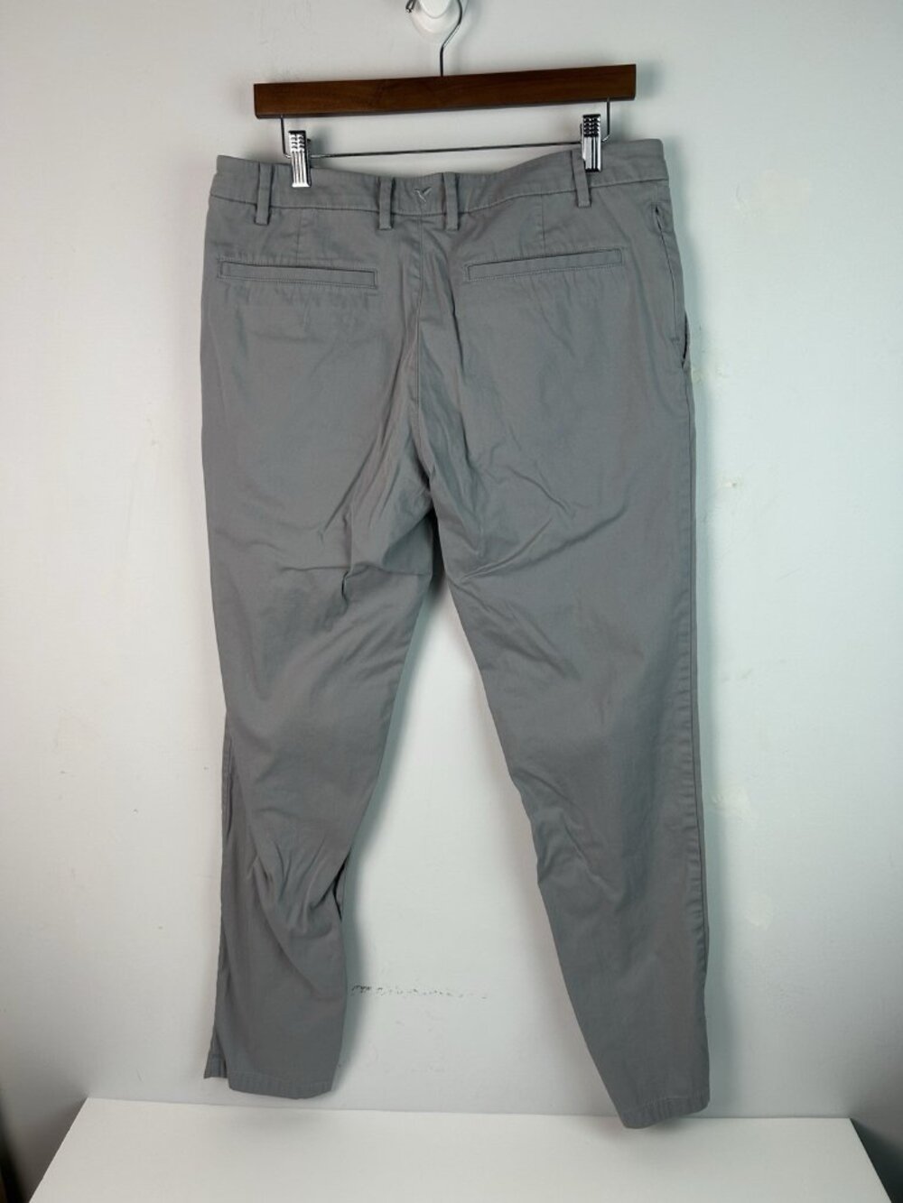 Birddogs Pants Mens 34x32 (x31) Grey Lined Stretch Chino Performance Slim